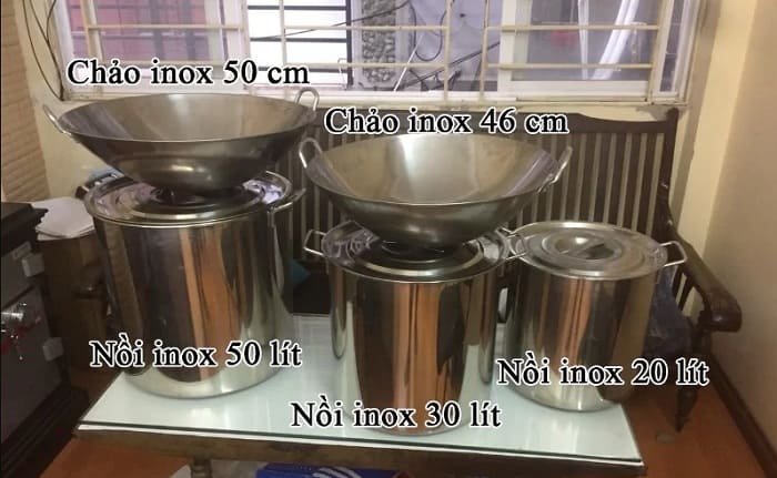 Mở quán nhậu cần những gì - Kinh nghiệm cho người mới 3 Nồi, chảo inox giúp chế biến món ăn thơm ngon, đảm bảo vệ sinh thực phẩm